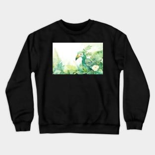 Whimsical and Cute Watercolor Bird Crewneck Sweatshirt